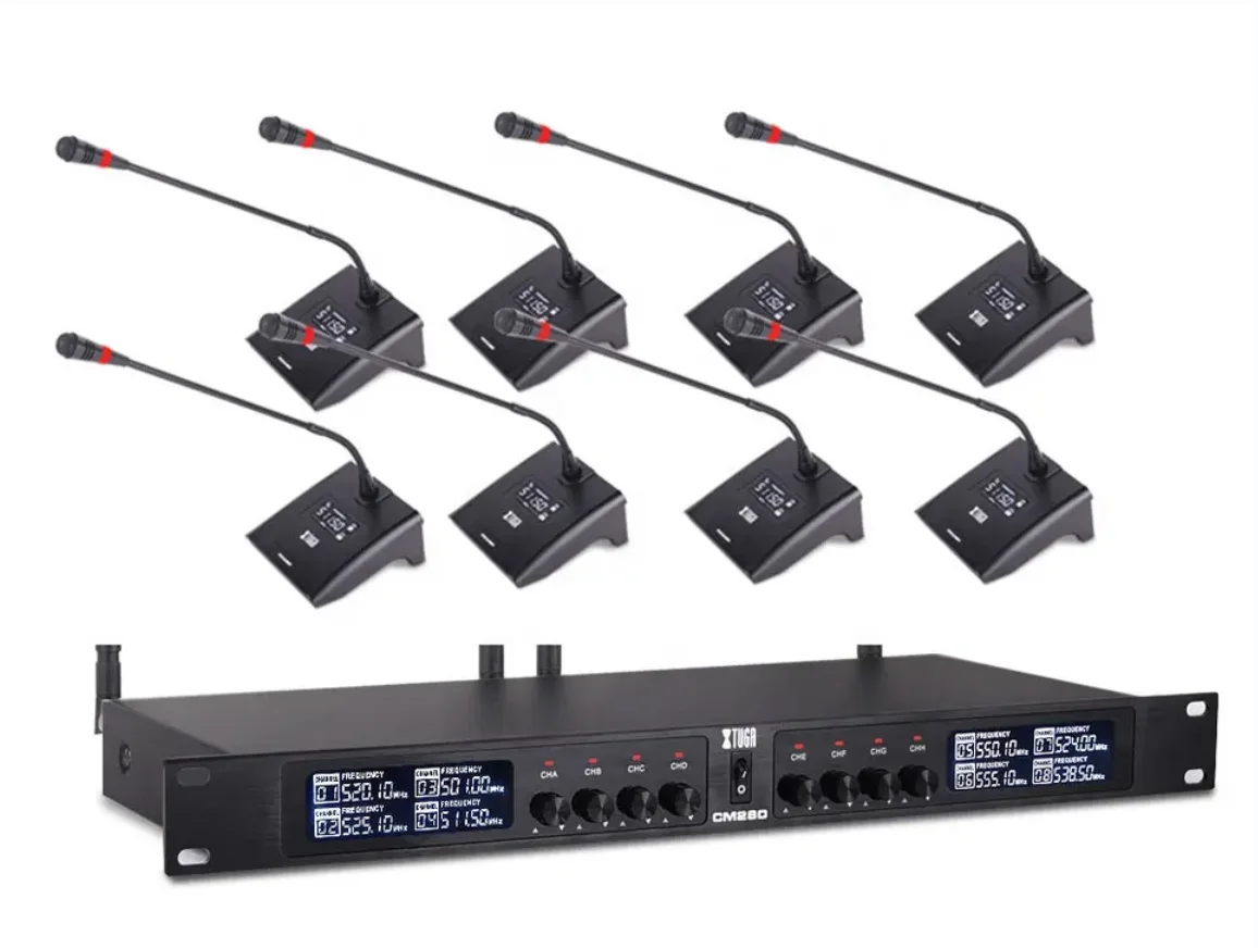 One to eight wireless conference microphone gooseneck microphone condenser desktop fixed frequency broadcast A frequency