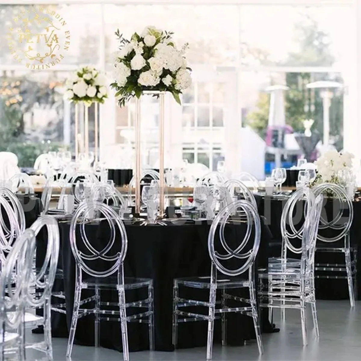 24pcs）Clear Acrylic Crystal Resin Event Tiffany Chiavari Chair Transparent Plastic Dining Chair For Weddings And Banquet