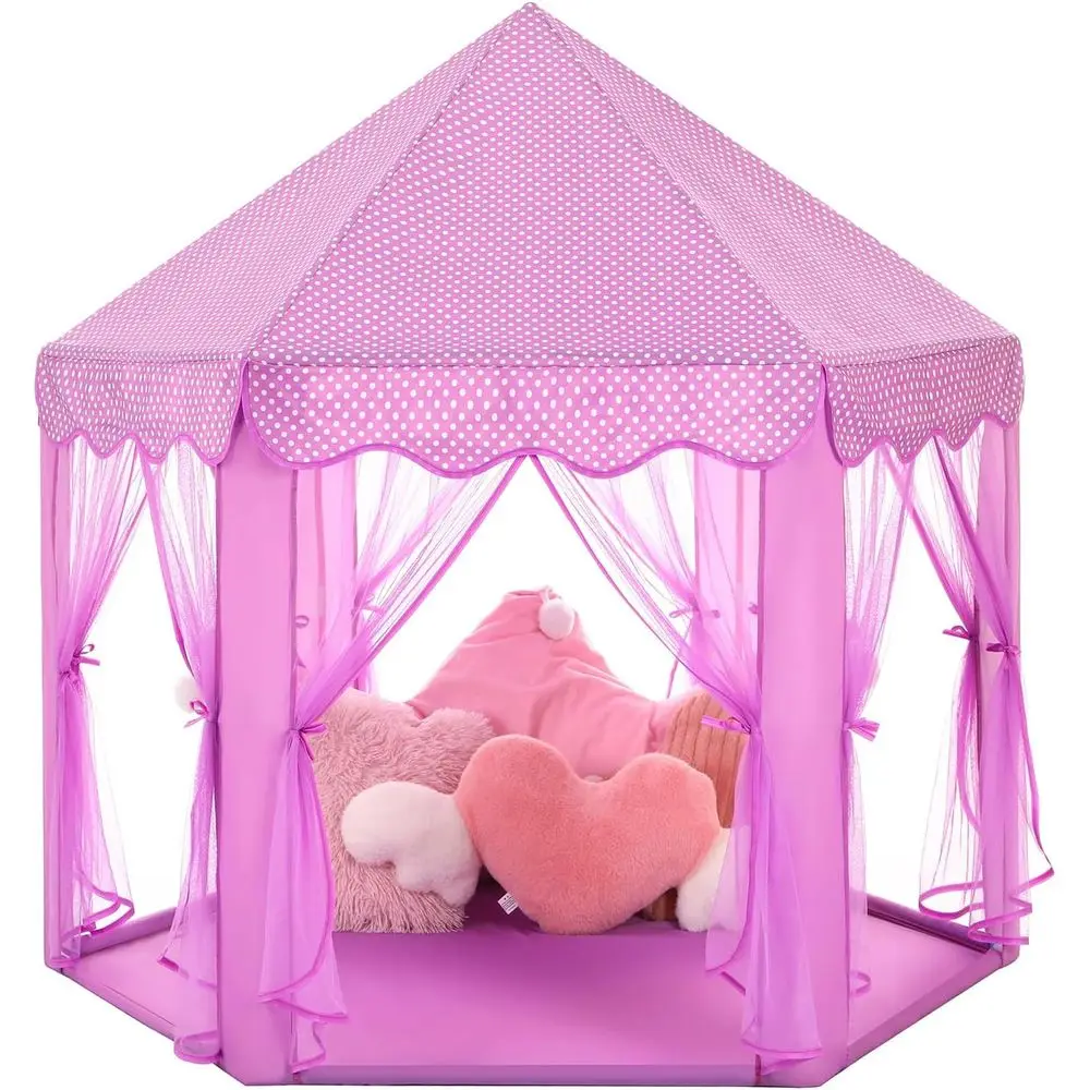 

Палатка принцессы для девочек, большой игровой домик, детская игровая палатка с замком и звездными огнями, подарочная игрушка для детей в помещении и на открытом воздухе Ga