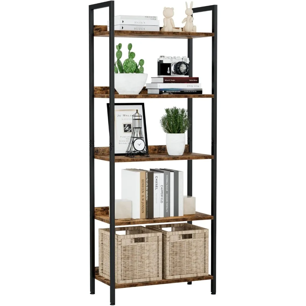 

Bookshelves, Home Office Bookcase Shelf Storage Organizer, Free Standing Storage Shelving Unit for Bedroom, Living Room