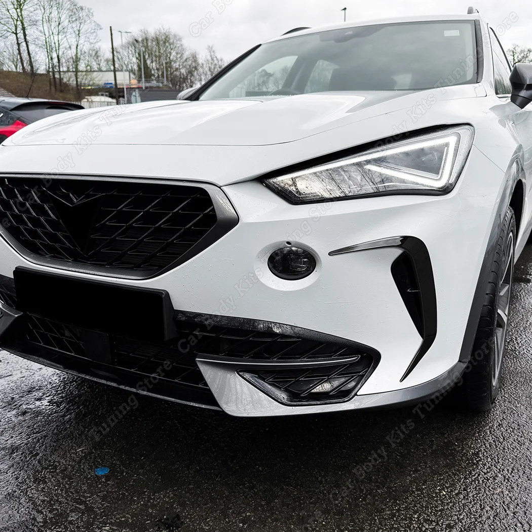 Für Cupra Formentor MK1 2020 2021 2022 2023 2024 Vor-Facelift Frontstoßstange Lufteinlass Windabweiser Lampengrill Zierleiste Canard Tuning – Detail 4