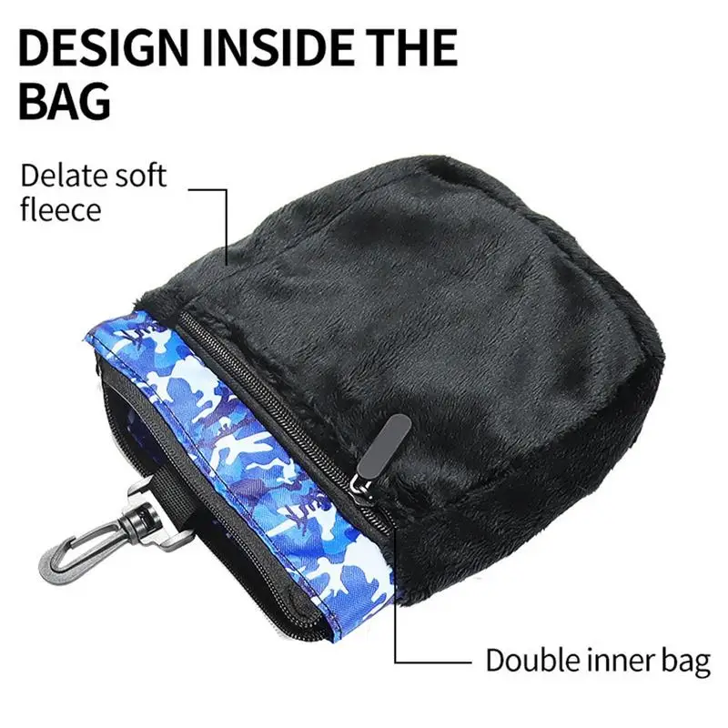 Sac de taille en poudre pour balles de golf, ceinture de taille durable, rangement des clés avec fermeture éclair, marqueur de crochet rotatif résistant à 360