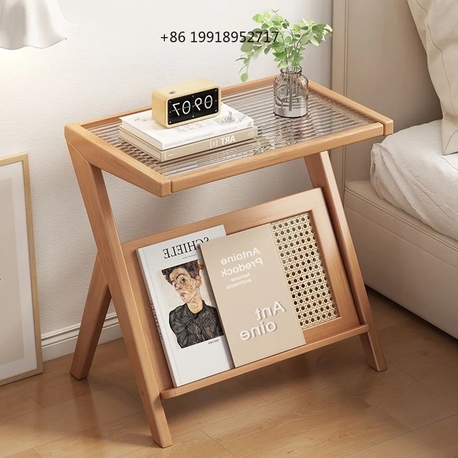 Simple Wood Coffee Table Side Table Bedside Glass Coffee Table Corner Desk Home Decoration Small Apartment Make Tea Furniture