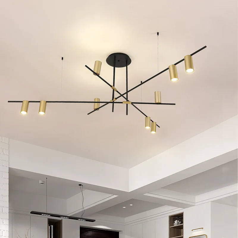 Modern LED Pendant Lamp Creative Industrial Metallic Living Room Bedroom  Coffee Shop Kitchen Bar Counter Hanging Light Fixture