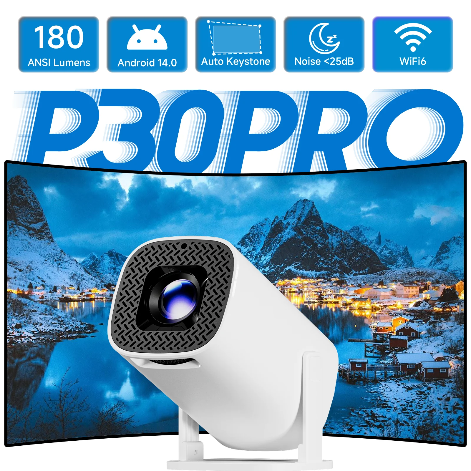 topsion-p30pro-android-14-スマートミニプロジェクター-4k-1280-720p-wifi6-bt-50対応-スマートホームシネマ-屋外ポータブルプロジェクター