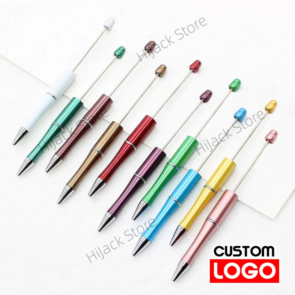 

5/10Pcs Ballpoint Pen Bead DIY Custom Logo Name Pen Plastic Beadable Bead Pen School Office Writing Supplies Wedding Gift