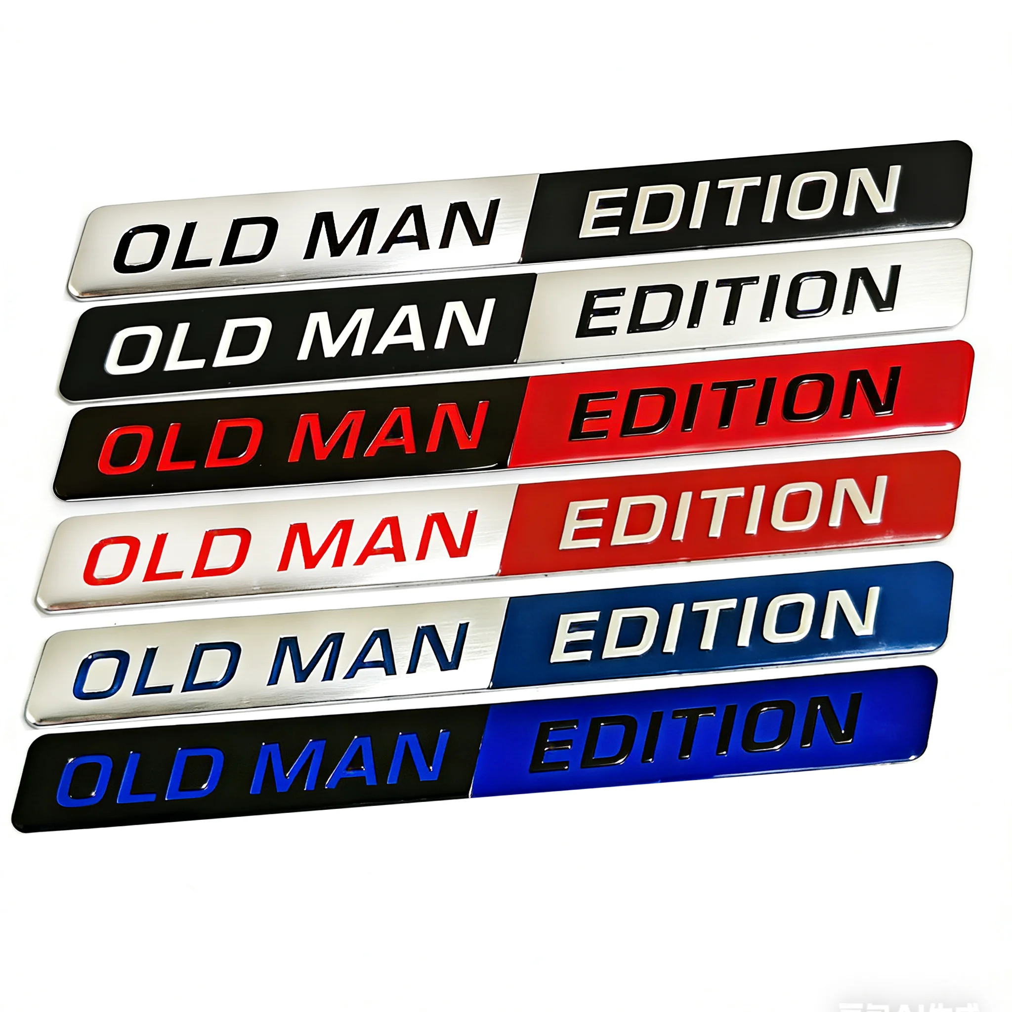 1/2PC OLD MAN EDITION Aluminum Emblem Motorcycle Stickers Car Decal Humorous Body Fuel Tank Decorative Accessories for Bicycles