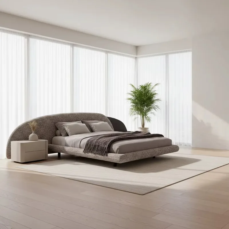 Modern Design Floating Bed Frame Super King Bed with LED Light Base Deluxe Eyelash Bed