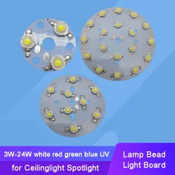 LED ad alta luminosità 3W - 24W bianco rosso blu verde rosa lampada Bead Light Board lampadina sorgente luminosa rotonda