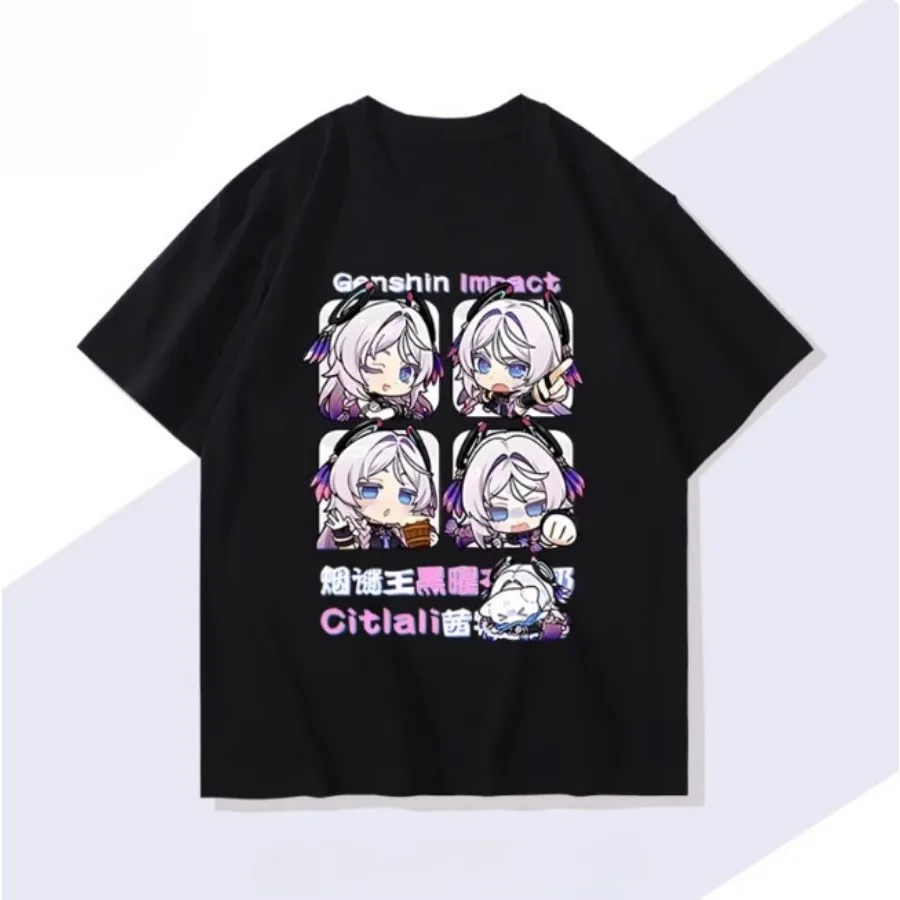 

Аниме Genshin Impact Citсла Xilonen, футболка с короткими рукавами для косплея, женская и мужская футболка в стиле Харадзюку с эстетической графикой, хлопковые футболки