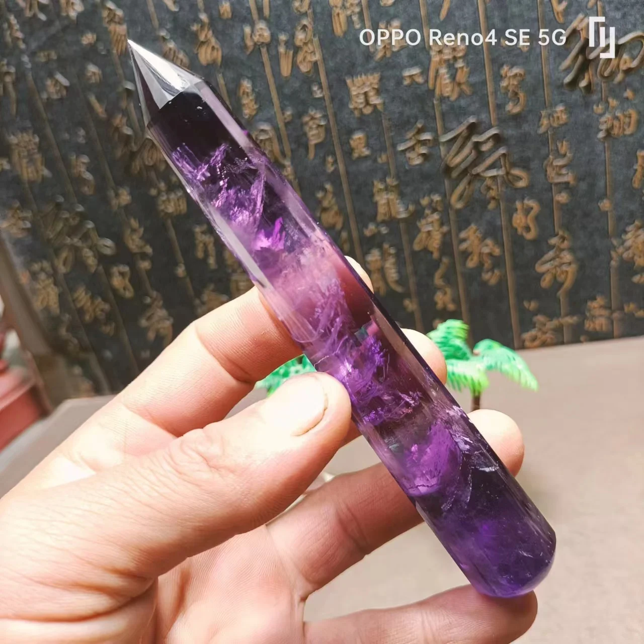 

18-face Shipping Natural Transparent Purple Quartz Crystal Gemstone Point Meditation Reiki Healing Crystal Vogel inspired wand