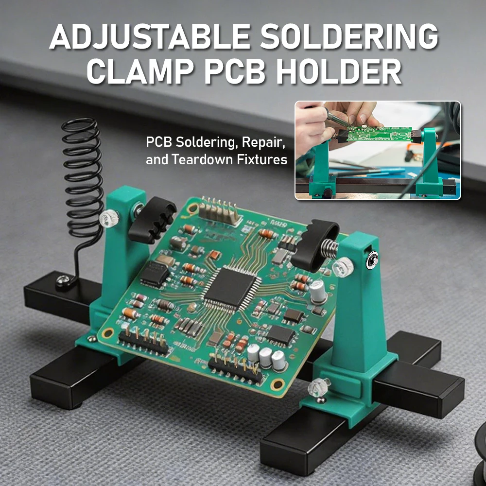 Soldering Helping Hands PCB Circuit Board Clamp Stand with Soldering Iron Rack Repair Welding Auxiliary Tool for Motherboard
