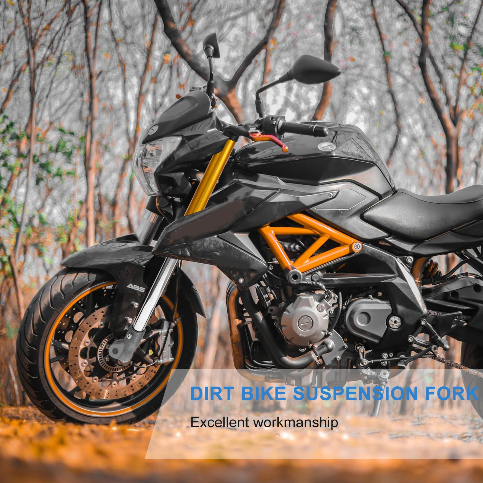 

Upgraded Front Fork Shocks Shock-Absorption Replacement Premium Motorcycle Dual Spring Shocks Scooter Front