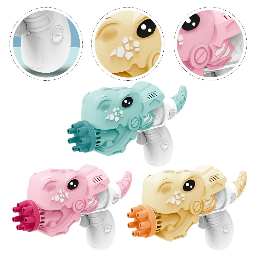 3pcs Dinosaur Bubble Machine Kids Electric Bubble Blower Plastic Cartoon Bubbles Maker Tool Portable Blow Machine For