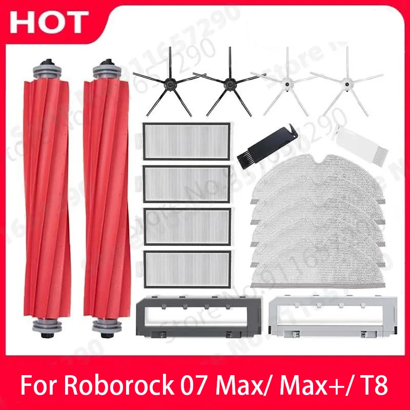 Roborock Q7 Max+ T8 Hauptbürste Seitenbürste Hepa-Filter Mopp Lappenabdeckung Ersatz Zubehör für Roboter-Staubsauger