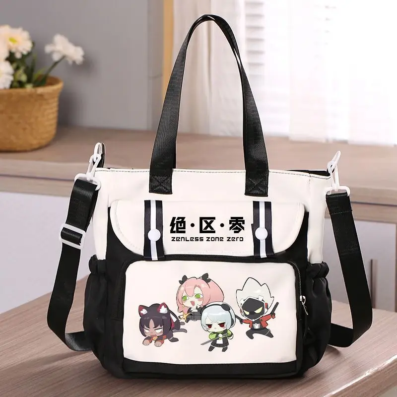 Game Zenless Zone Zero Anime Cos Hoshimi Miyabi  Anby Etc. 2024 Unisex Simple Splicing Storage Oblique Span Shoulder Bag Gift