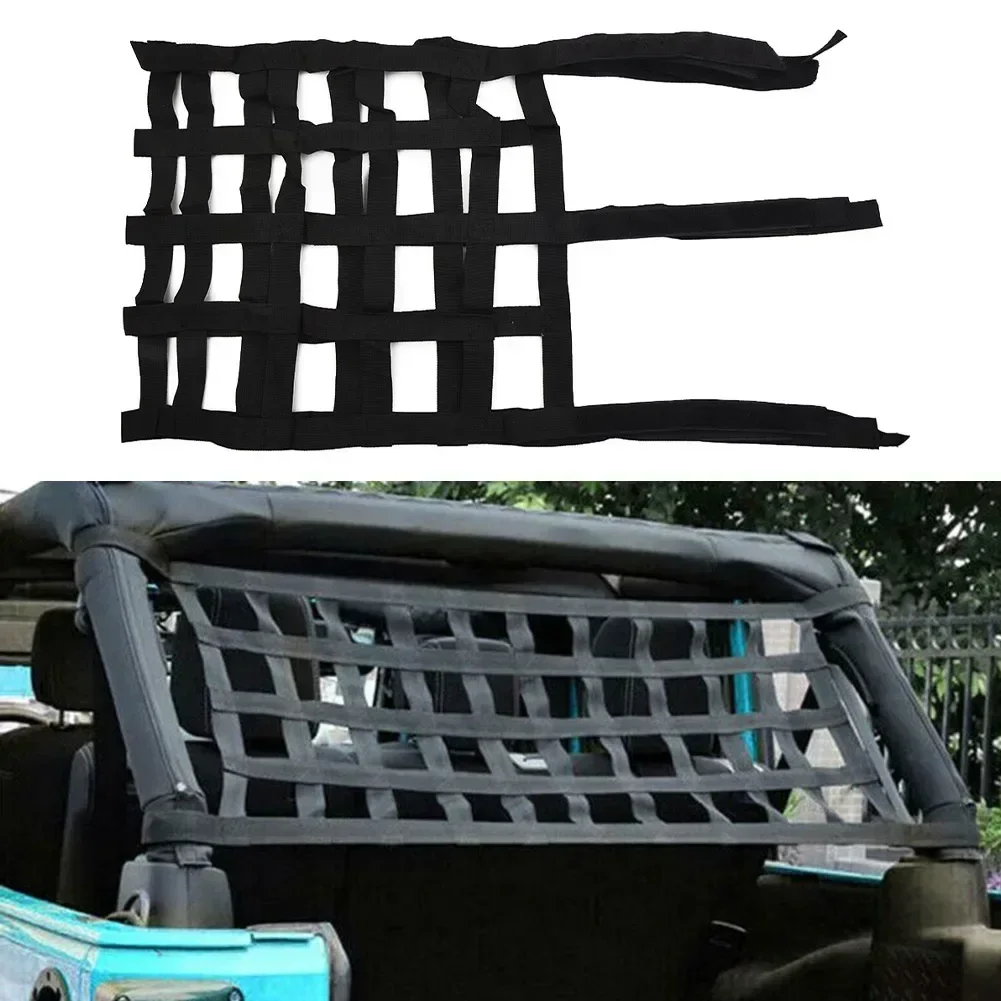 Car Multifunction Roof Net Cargo Storage Grid For Jeep Wrangler TJ JK JL  152cm * 43cm 0.35KG Black Accessories For Vehicles