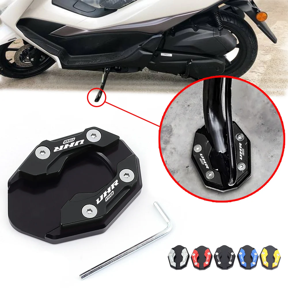 For HAOJUE UHR 150 UHR150 150UHR Motorcycle Kickstand Support Cover Enlarge Pad Extension Plate Side Stand Parking Accessories