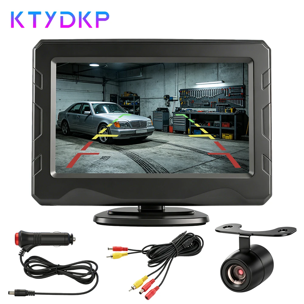

Камера заднего вида KTYDKP с монитором 4,3 дюйма, TFT LCD HD-экран, камера для парковки автомобиля, простая установка