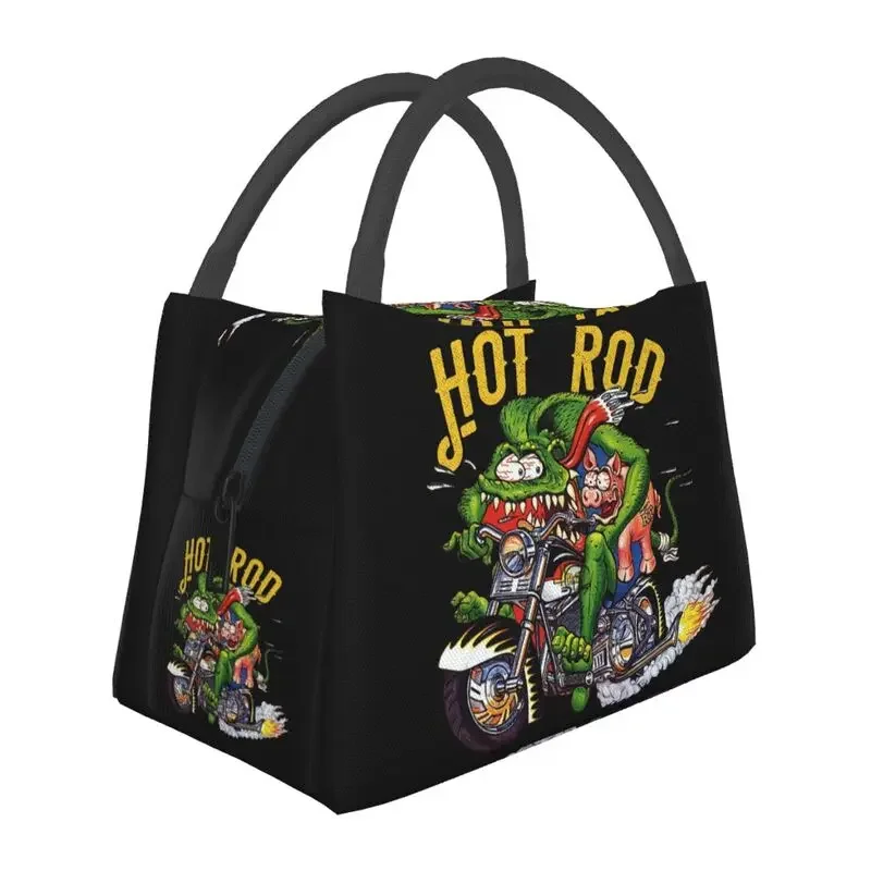 

Ratfink Ride Insulated Lunch Bags for School Office Rat Fink Waterproof Thermal Cooler Bento Box Women lunchbag