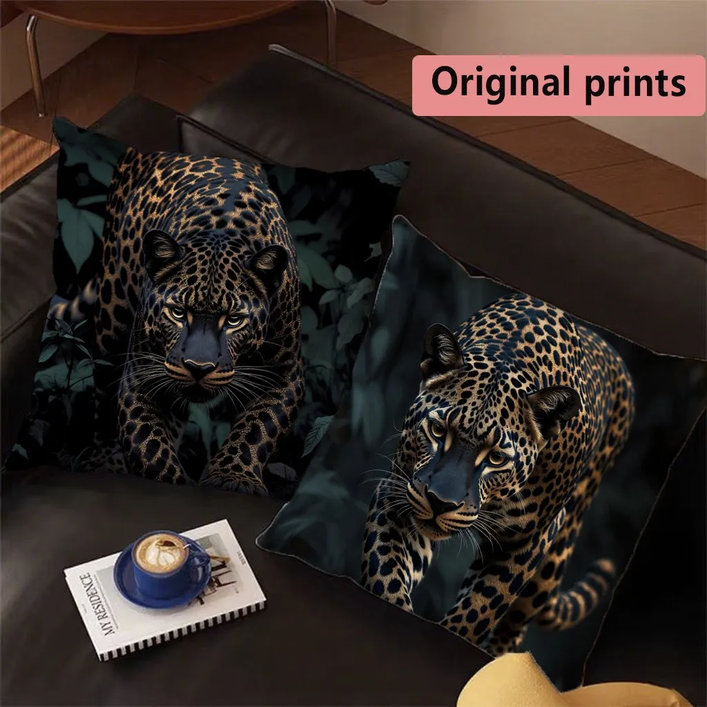 Luxury Wild Leopard Print Cushion Covers Pattern Cushion Cover Suitable for Sofa Bedroom Car Pillow Cover