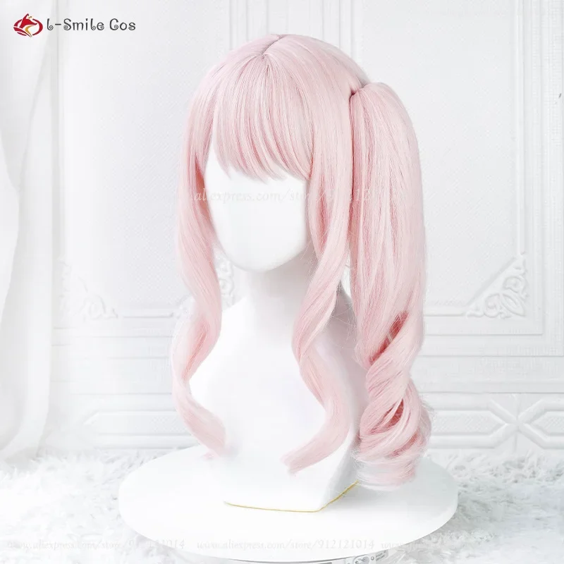 شعر مستعار من Akiyama Mizuki تأثيري مع مشبك ذيل حصان مجعد للنساء ، شعر مستعار Amia ، مقاوم للحرارة ، قبعة شعر اصطناعية ، شعر مستعار أنيمي وردي Mzk