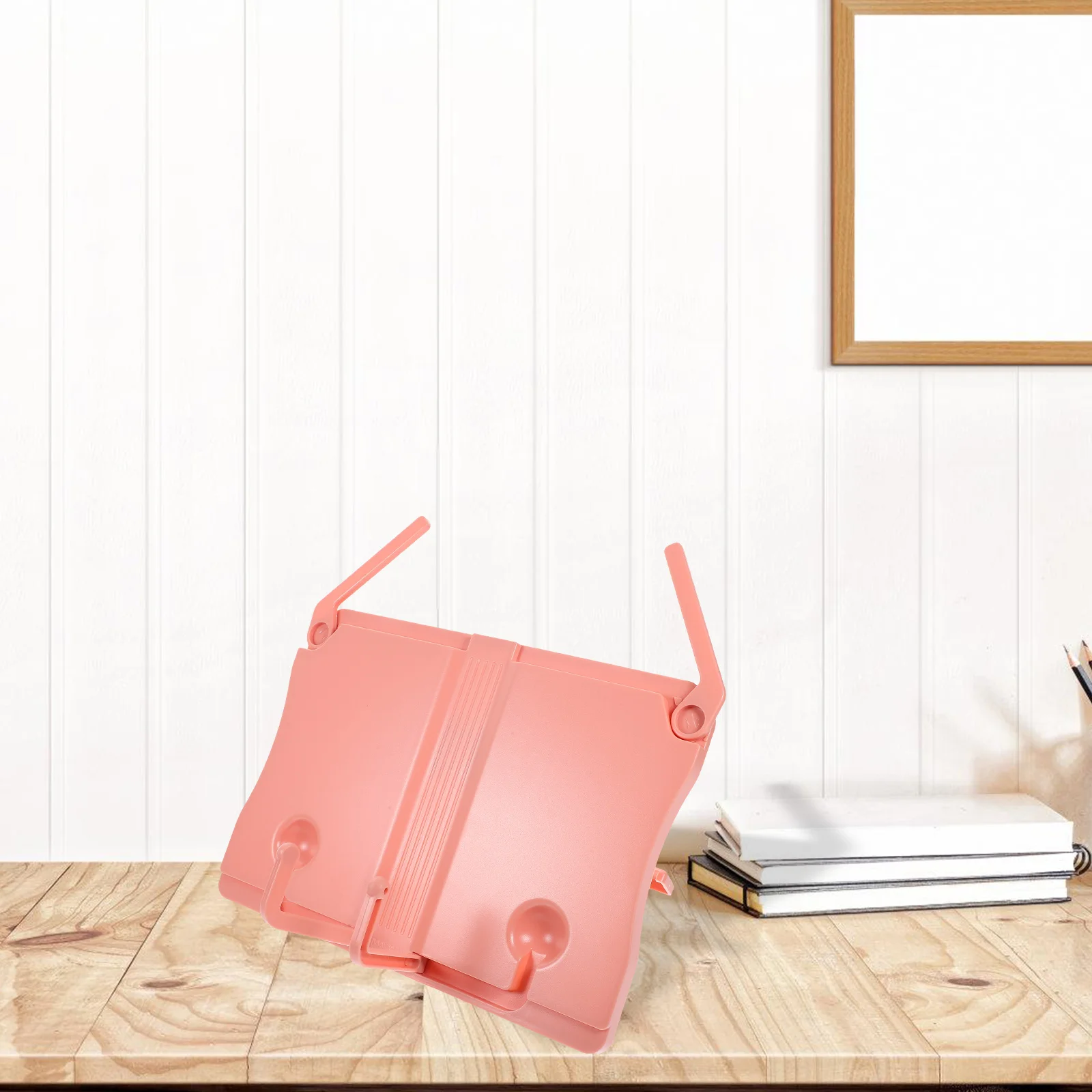 

Stands Reading Bookshelf Holder for Desk Portable with Pink Abs Material Textbook Child