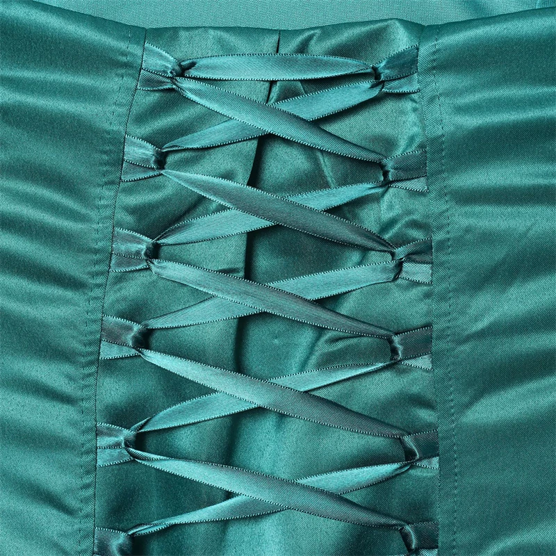 KEYANKETIAN 2026 ربيع جديد المرأة الظهر الصليب تعادل الأشرطة مزين حمالة مشد فستان قصير موضة مثير مائل الرقبة فساتين