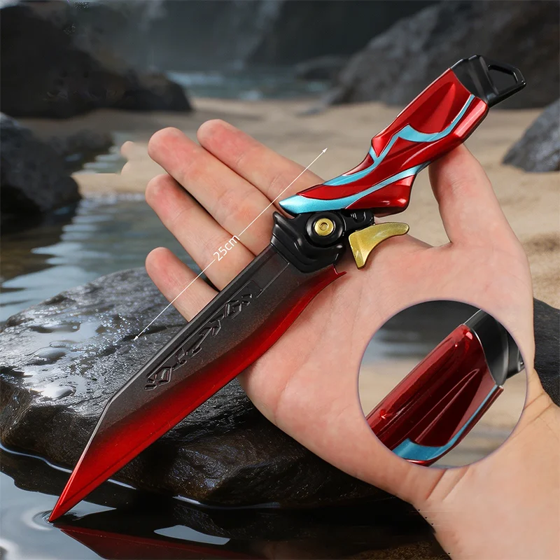 25cm Valorant Etched Blade Metal Ornament Model Alloy Collectible Toy Galactic Meridian Figurine Game Cos Knife Toy Sword Gifts view 2