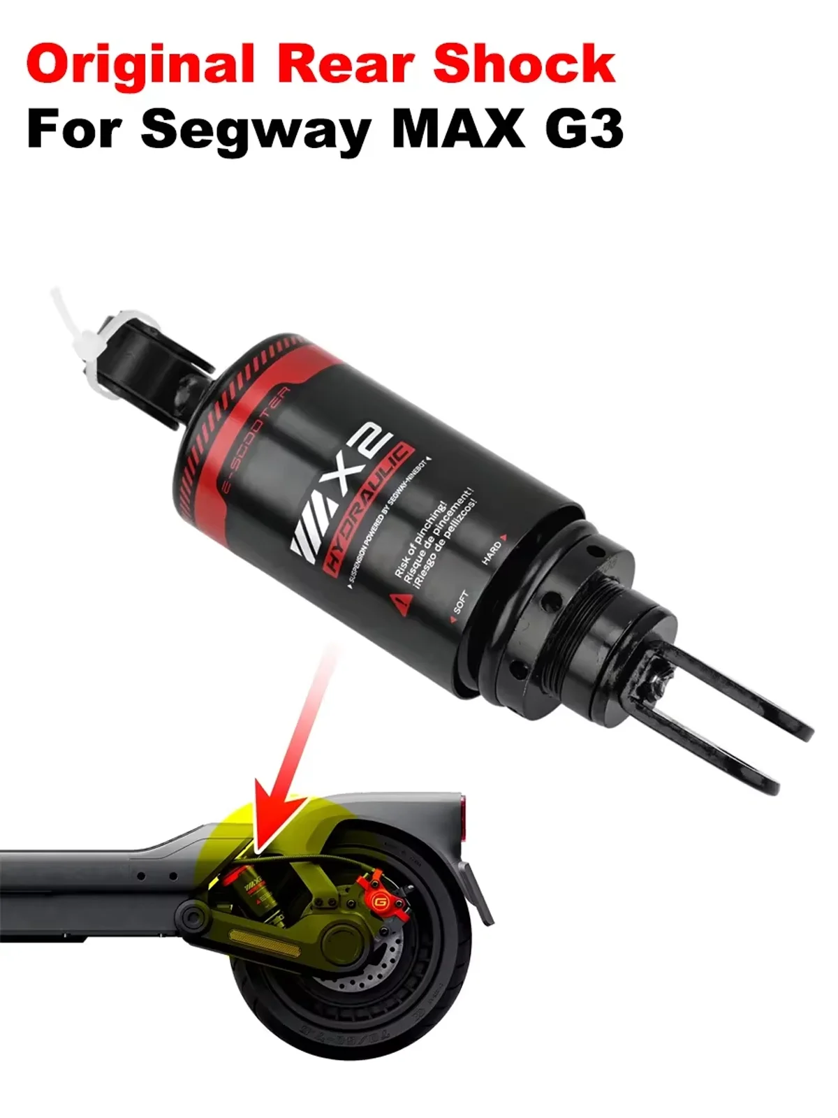 Original Rear Shock Absorber For Segway MAX G3 Electric Scooter Spring Damping Hardware Aluminum Alloy Parts
