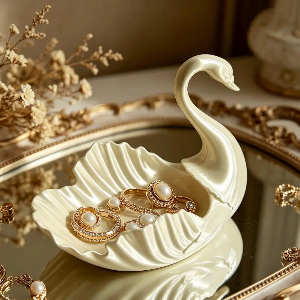 

3D Printed Swan Jewelry Tray, Swan Shaped Earrings Necklace Ring Dish Tray, Decorative Keys Trinkets Holder Organizer Tray