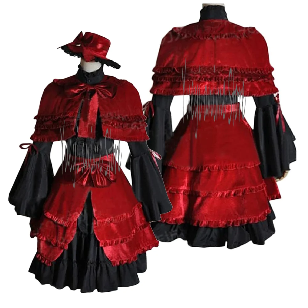 Damen Cosplay Kushina Kostüme Lolita Kleider Halloween Party cos Passen Sie Ihre Größe an