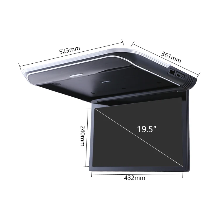 OEM Low Price Hot 19.5Inch Foldable Ceiling Mounted Car Screen TV Entertainment Android Car Roof for RV MVP Business SUV view 6