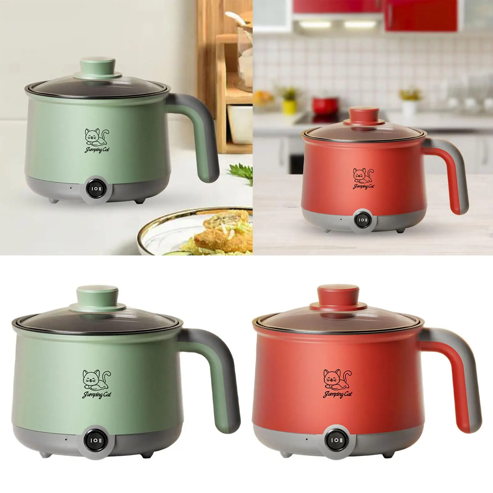 Electric Hot Pot Multi Function Portable Electric Pot Electric Cooker 1.8L Ramen Cooker for Eggs Soup Steak Oatmeal Shabu Shabu