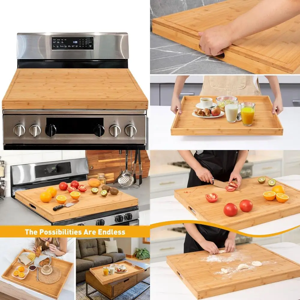 

Bamboo Noodle Board & Electric Stove Top Protectors for Kitchen Use