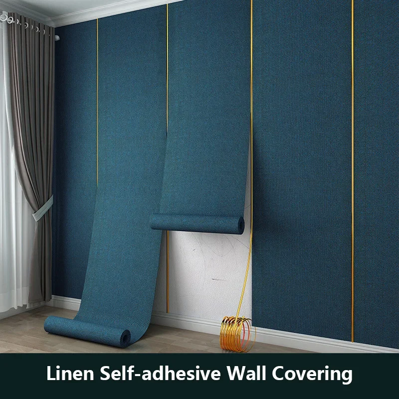 2.8mx0.65m Wall Sticker Extra Thick Tile Self-adhesive Foam Panel wall covering Linen Textured Wallpaper Home Decor Living Room view 2