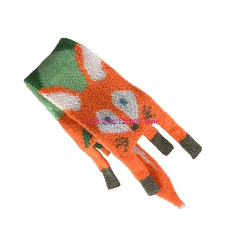 

Autumn Winter Kids Cartoon Knitted Scarf Warm Neckerchief for Boy Girl Women 4XBC