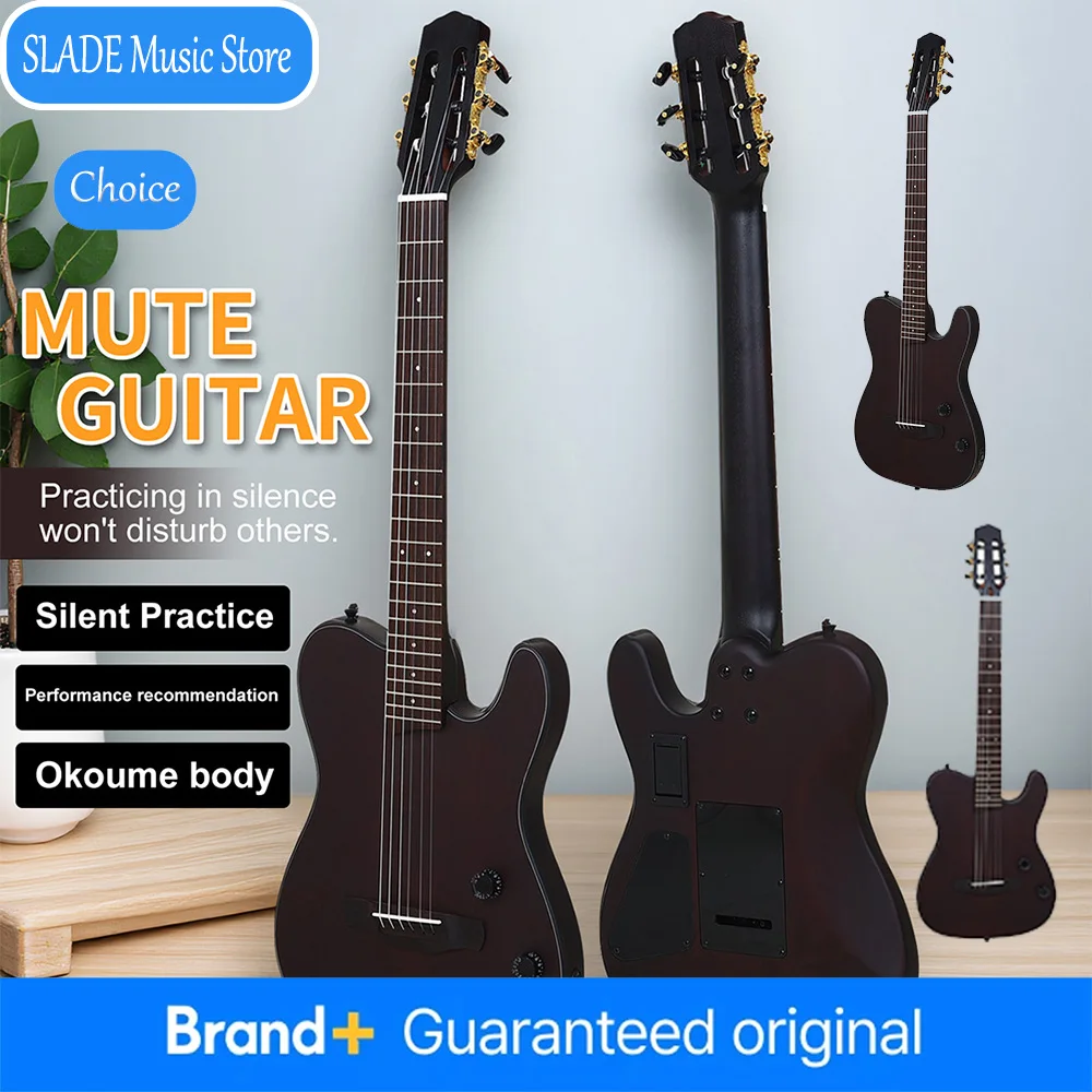 

R2 Electric Silent Guitar 22-Fret Full Single Board Folk Electric Wooden Guitar Pro Plucked Instrument Acoustic Smart Guitar Set