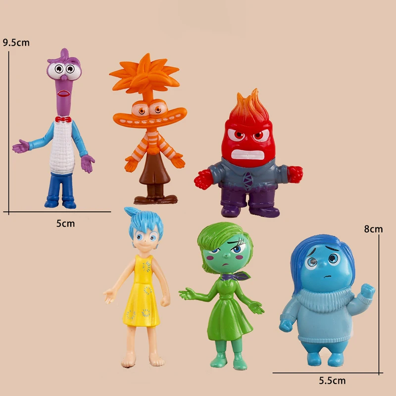 

Inside Out Disney Fear Anxiety Anger Joy Anime PVC Doll Car Cartoon Model Figure Decoration Children Toy Gift Birthday Christmas