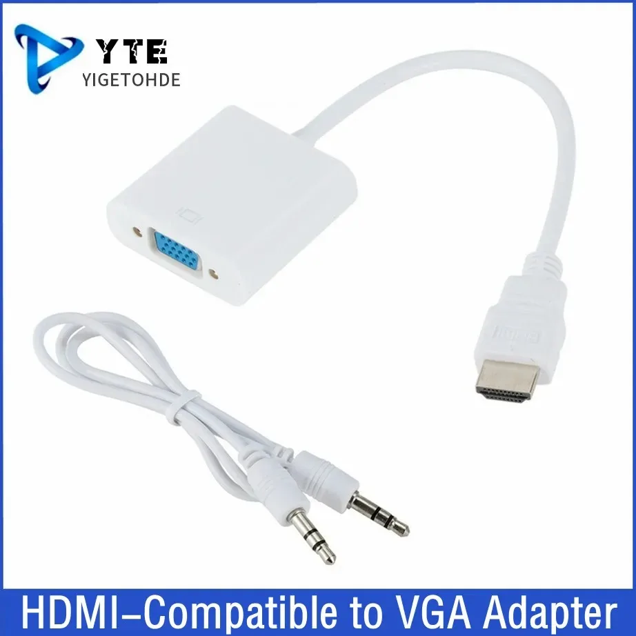 

YIGETOHDE HDMI-Compatible to VGA Video Audio Converter Adapter With 3.5Mm Jack Audio Converter For PC Laptop to HDTV Projector