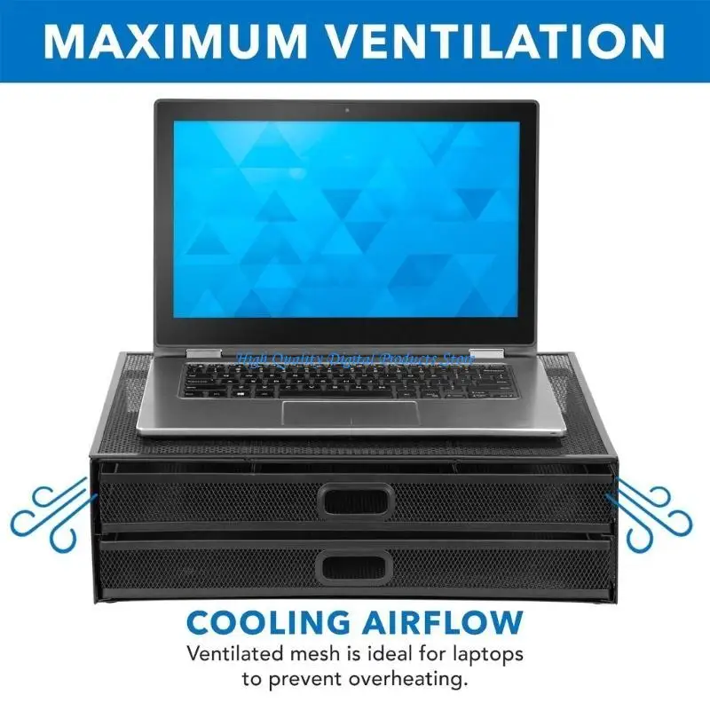 U2JE Monitor Komputer Berdiri Riser Monitor Riser Desktop dengan Laci Perlengkapan Kantor Sekolah