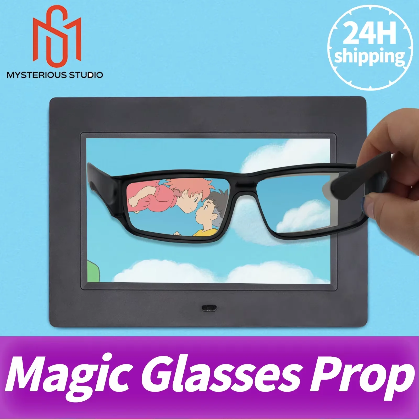 Mystery Studio Escape Room Props, Escape Game Magic Glasses Props Special Glasses for Viewing Hidden Clues 1987 superb