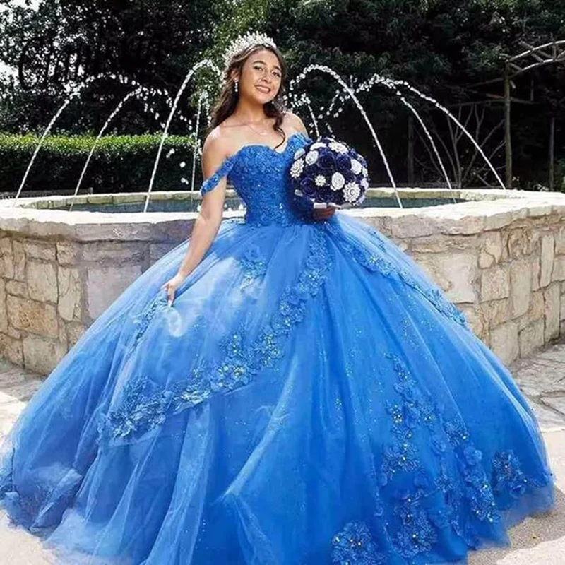 

GUXQD Ball Gown Quinceanera Dresses Off Shoulder Appliques Prom Birthday Party Gowns Formal Occasion Vestido De 15 Anos Sweet 16