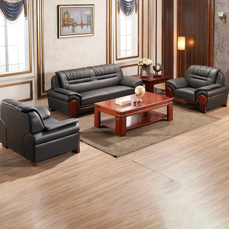 

Одноместный и трехместный кожаный диван Честерфилд в китайском стиле, чайный столик для домашнего офиса и диван для приема