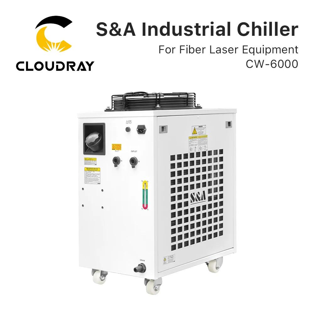 Cloudray-Réfrigérant industriel original de R-410a d'écoulement du CW-6000 70L/min de refroidisseur de S & A 50/60Hz pour le système de collage de l'eau de machine