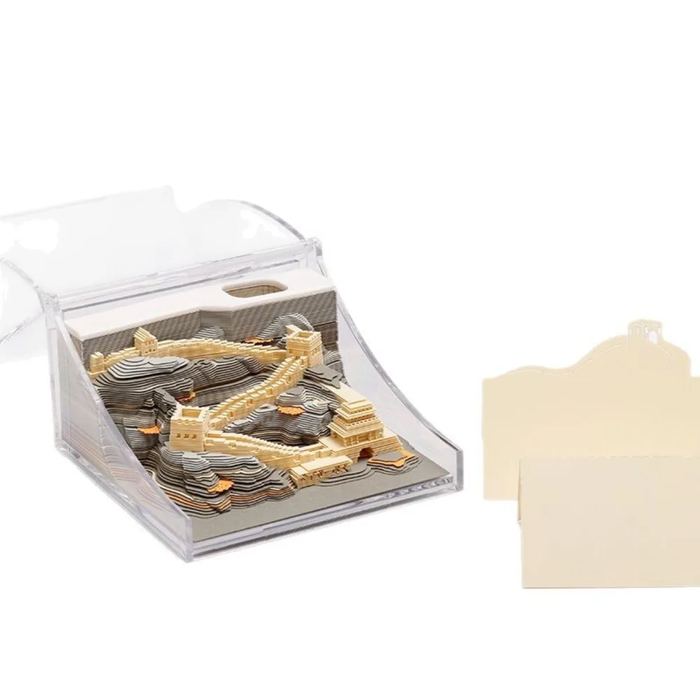 Nota adesiva per intaglio di carta 3D Strappo della Grande Muraglia di Pechino Modello architettonico Arte Culturale Decorazione creativa Regalo da viaggio