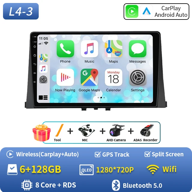 Android 16 Carplay Car Radio Stereo Multimedia Video Player For Citroen Berlingo 2019 Peugeot Partner Rifter 2020 For Opel Combo image 3