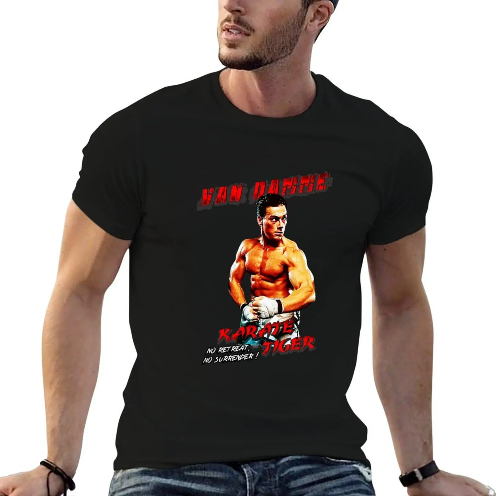 

Retro Van Damme-Karate Tiger Christmas T-Shirt cotton tshirt 100% t shirt man casual T-Shirt
