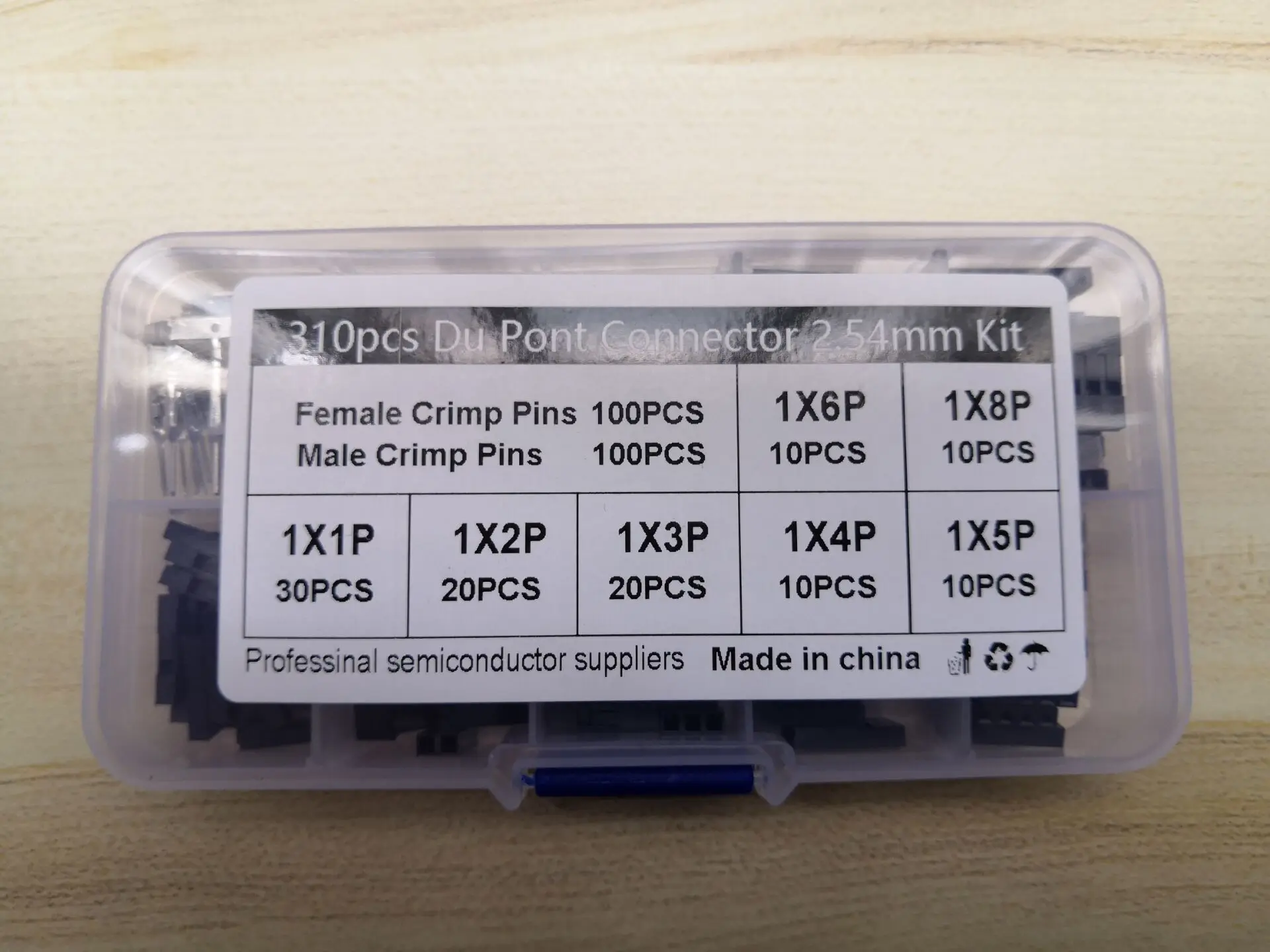 1Box DuPont Housing Kit 1/2/3/4/5/6/8Pin Wire Jumper Connector Du Pont Head Shell Connector Crimp Male & Female 2.54mm Terminal