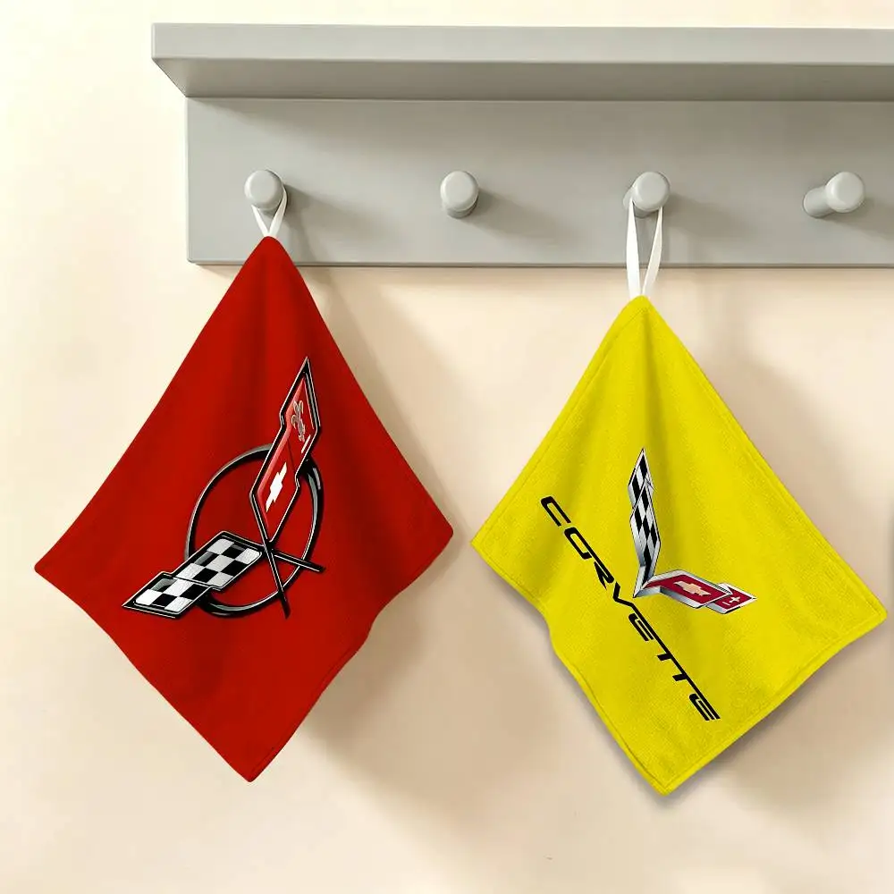 C-Corvette Hanging Polyester Cotton Towel, Reusable Hand Wiping Cloth, Wear Resistant for Home Kitchen Sink